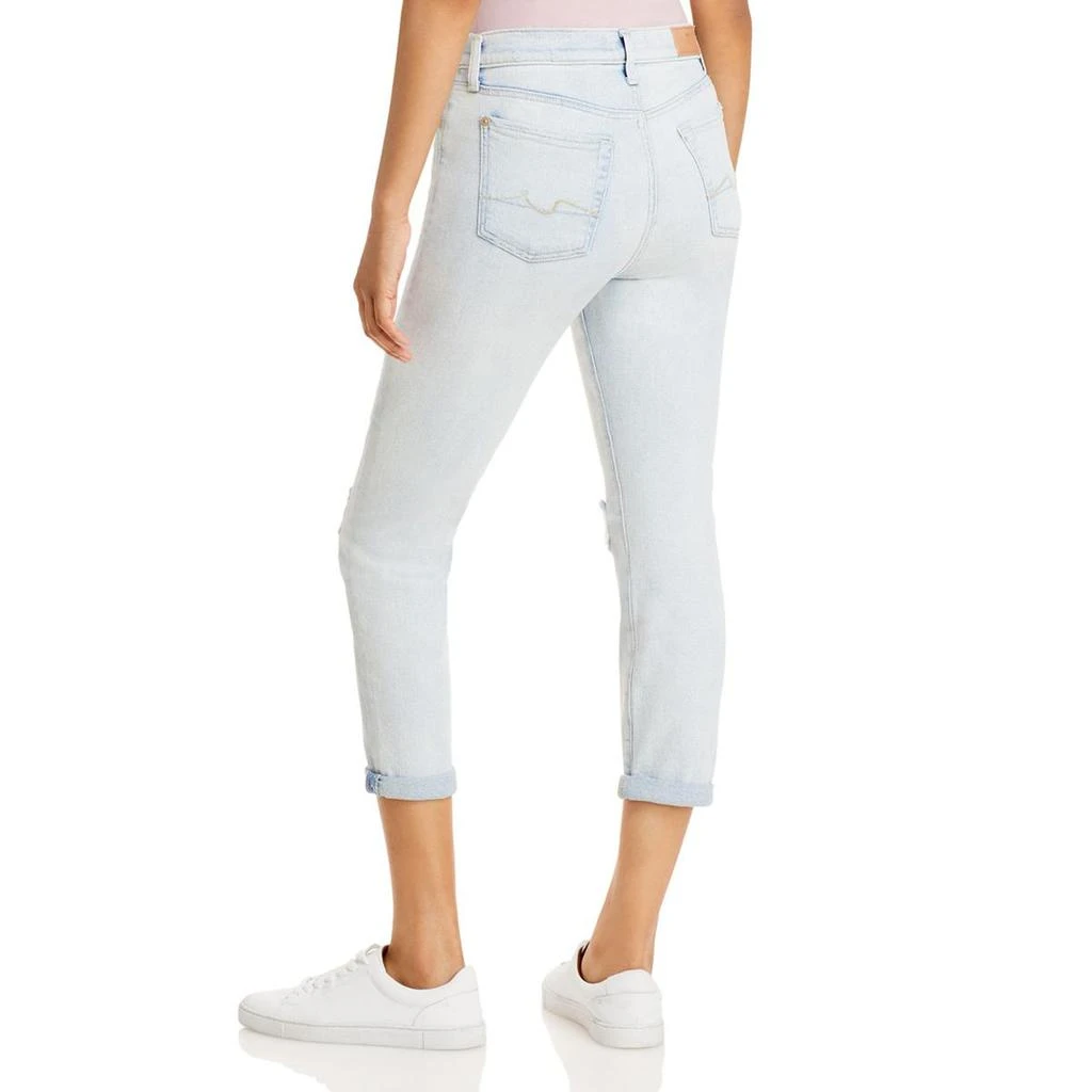 7 For All Mankind Josefina Womens Destroyed Button Fly Boyfriend Jeans 2