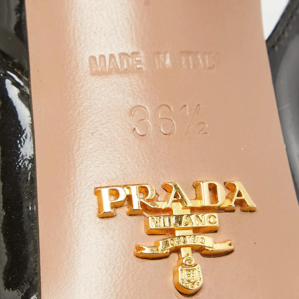Prada Prada Black Patent Leather Peep Toe Slingback Pumps Size 36.5 8