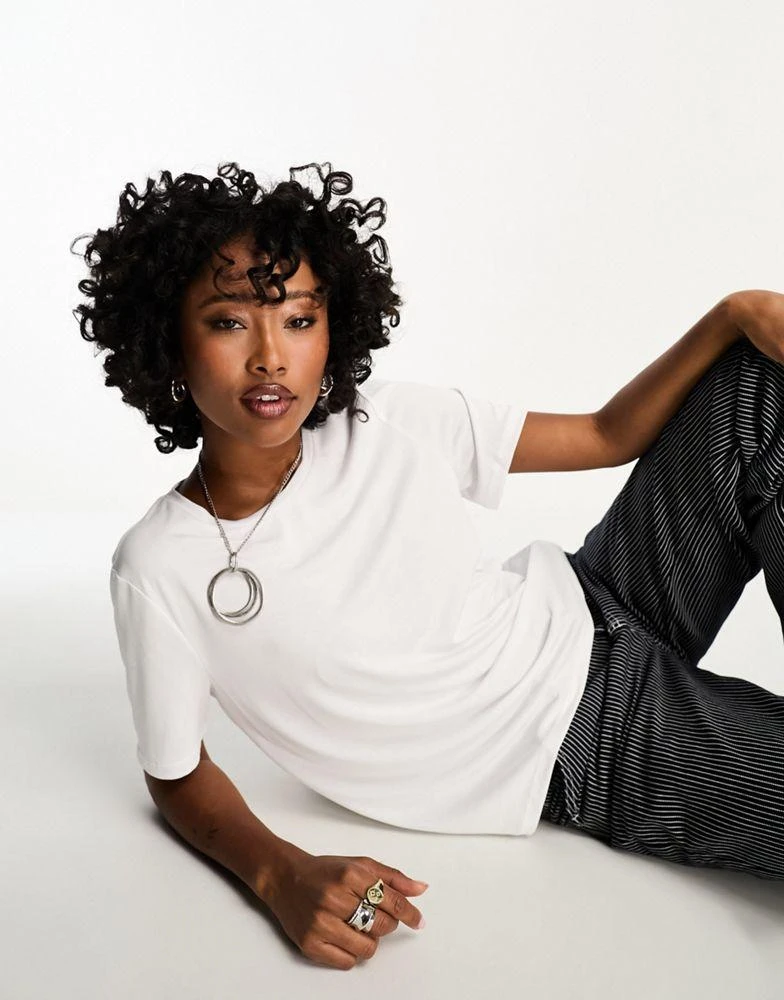 Object Object premium slinky touch t-shirt in white 3
