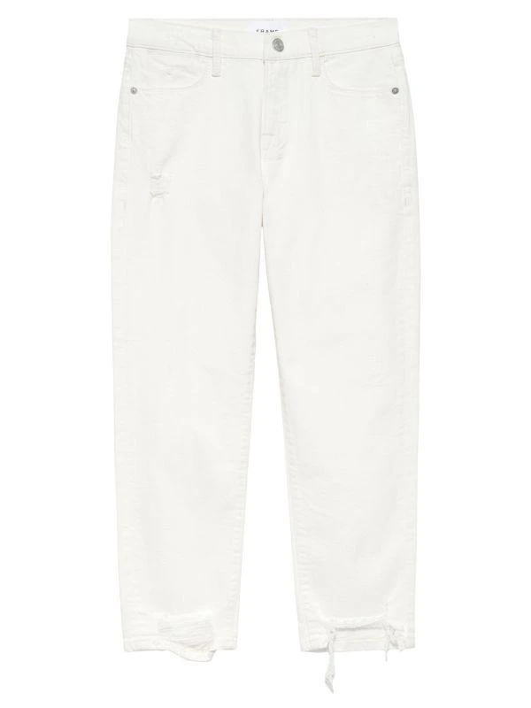 FRAME High Rise Cropped Slim Straight Fit Jeans 4