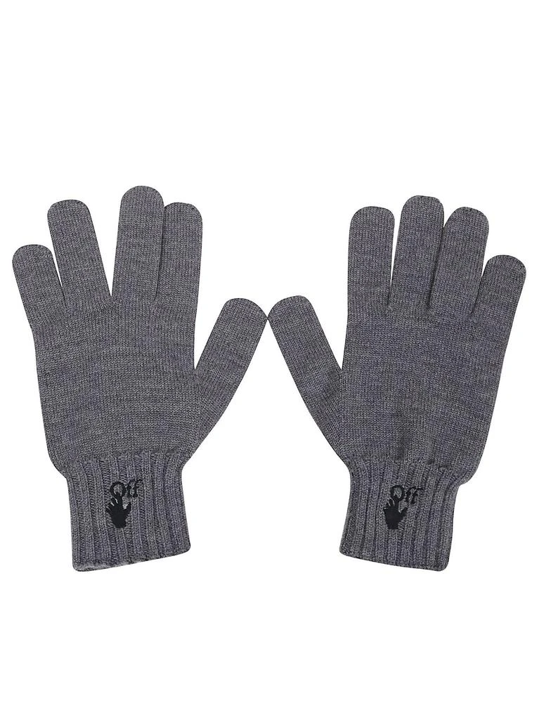 Off-White Off-White Logo Embroidered Ribbed Gloves 1