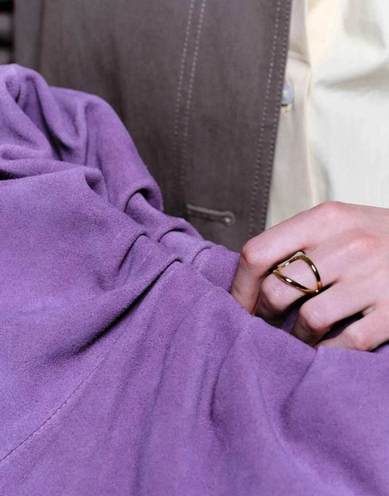 ASOS ASOS DESIGN suede cloud clutch bag in violet 3