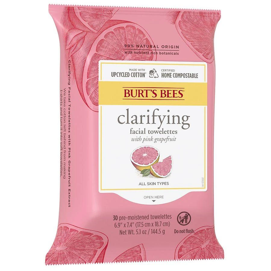 Burt's Bees Clarifying Facial Towelettes Pink Grapefruit 3