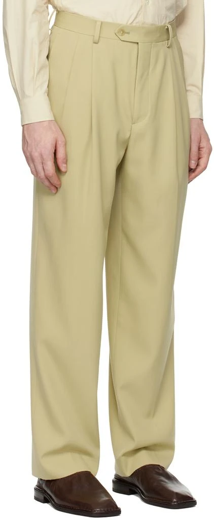 AURALEE Khaki Light Wool Max Gabardine Two-Tuck Trousers 2