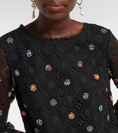 Rixo Mylene crochet beaded mini dress 4