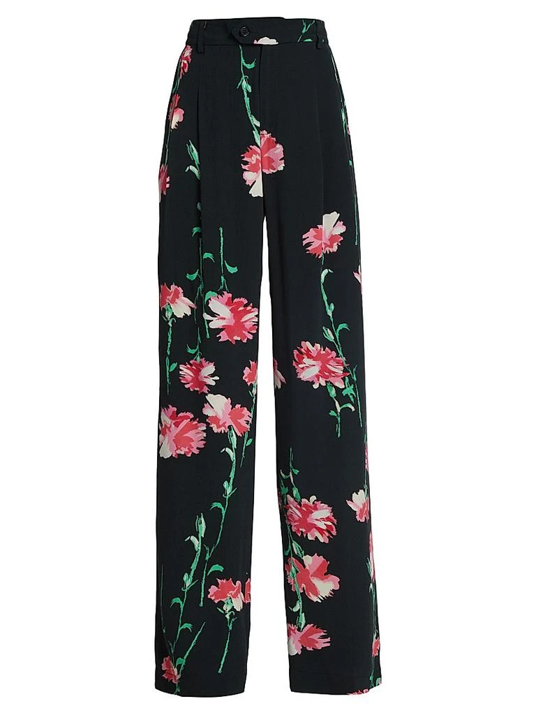 Libertine Cecil Beaton Pink Carnation Floral Silk Pants 1