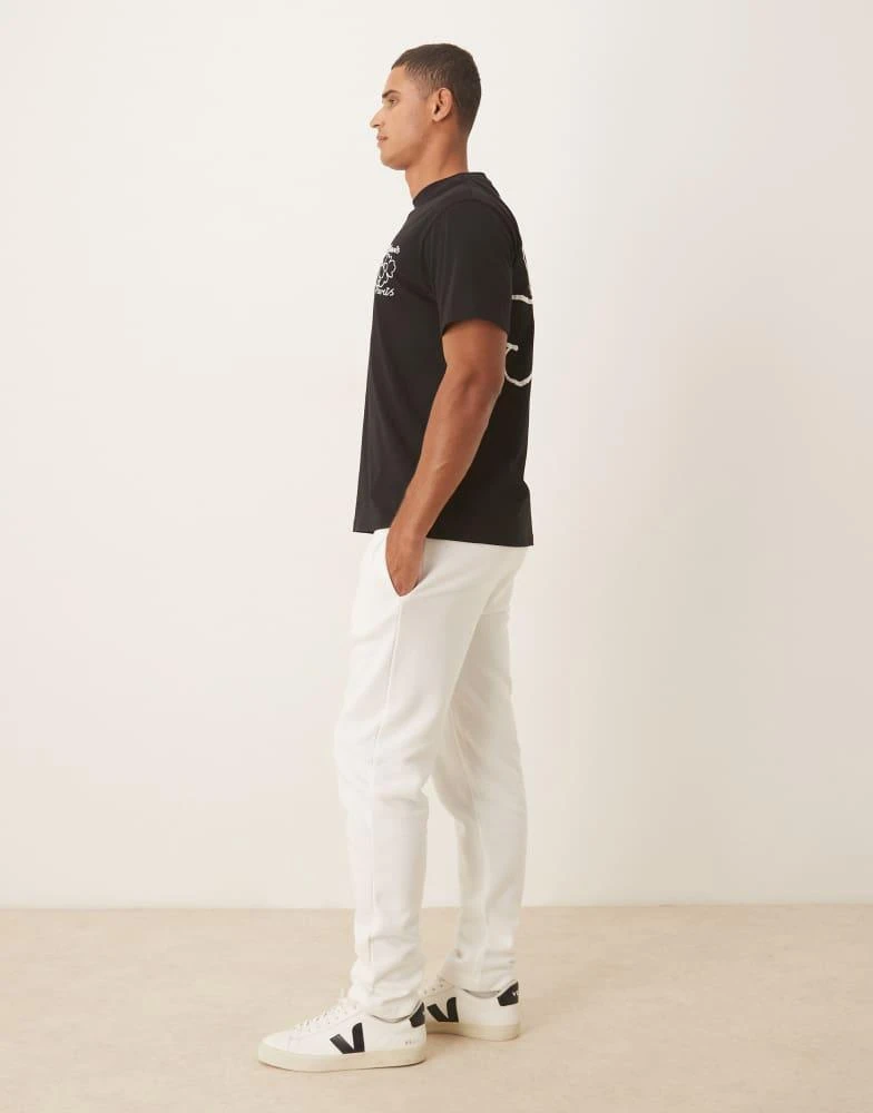 Brave Soul Brave Soul Straight leg open hem joggers in cream 3