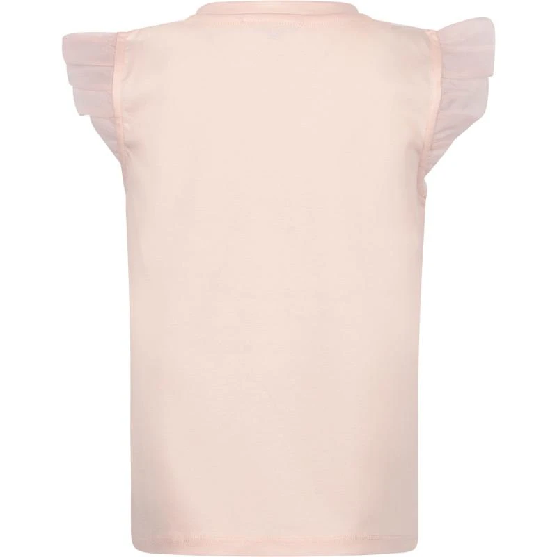 Charabia Mesh swan and ruffles detailing top in pink 2