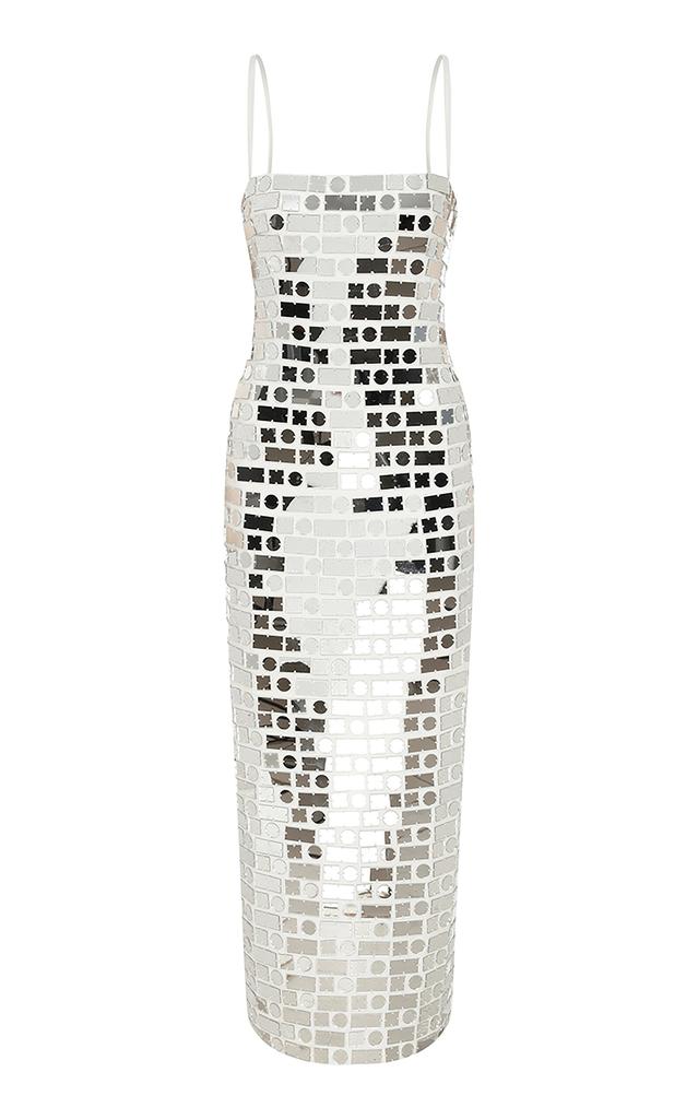 ILA. ILA. - Duffy Mirror-Embellished Crepe Midi Dress - White - EU 34 - Moda Operandi