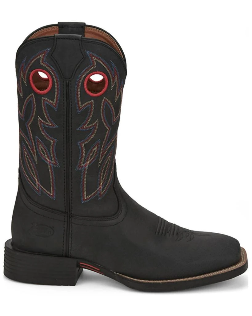 Justin Men's 11" Bowline Western Boots - Broad Square Toe - Medium Width In Black 2