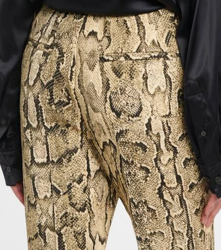 Dries Van Noten Snake-print mid-rise flared jacquard pants 6