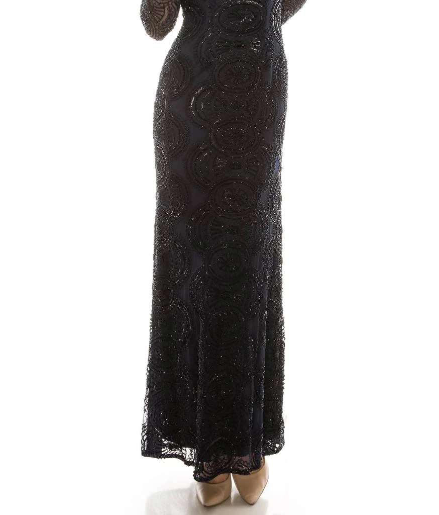 aidan mattox black beaded dress Satin Lapel Embellished Abaya Set – Mashroo main image 0