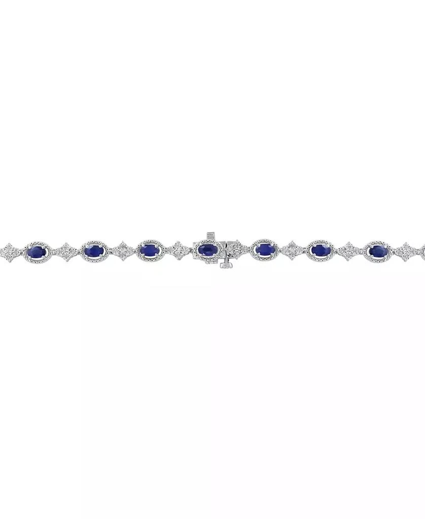 Effy Diamond (1 ct. t.w.) 
Sapphire (8-3/4 ct. t.w.) Strand 18" Necklace in Sterling Silver 3