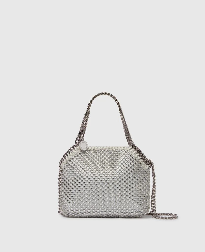 Stella McCartney Stella McCartney - Falabella Lead-Free Crystal Mesh Mini Tote Bag, Woman, Oyster 1