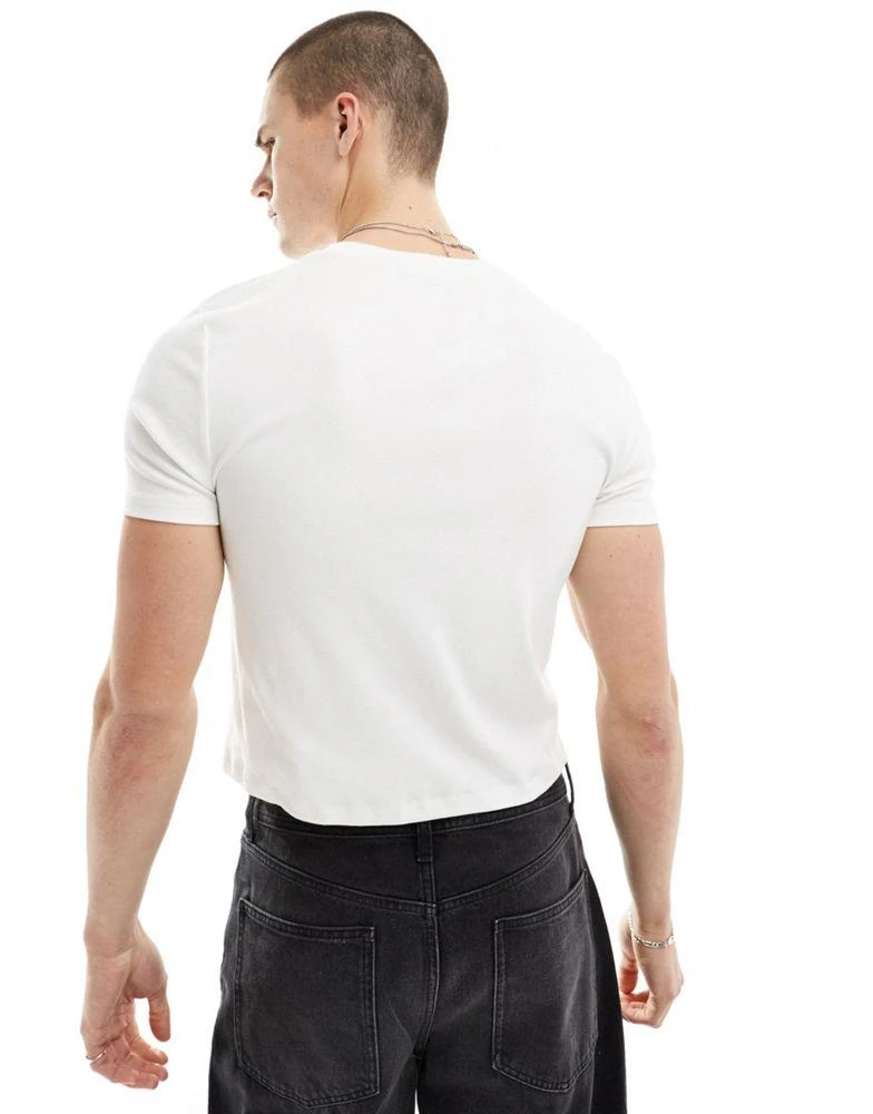 ASOS ASOS DESIGN essential muscle fit cropped rib t-shirt in white 2