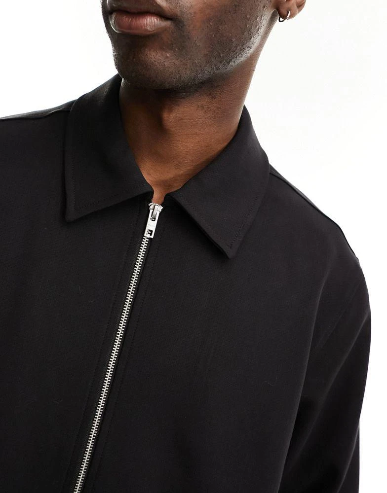 Weekday Weekday Curtis relaxed fit overshirt in black 3
