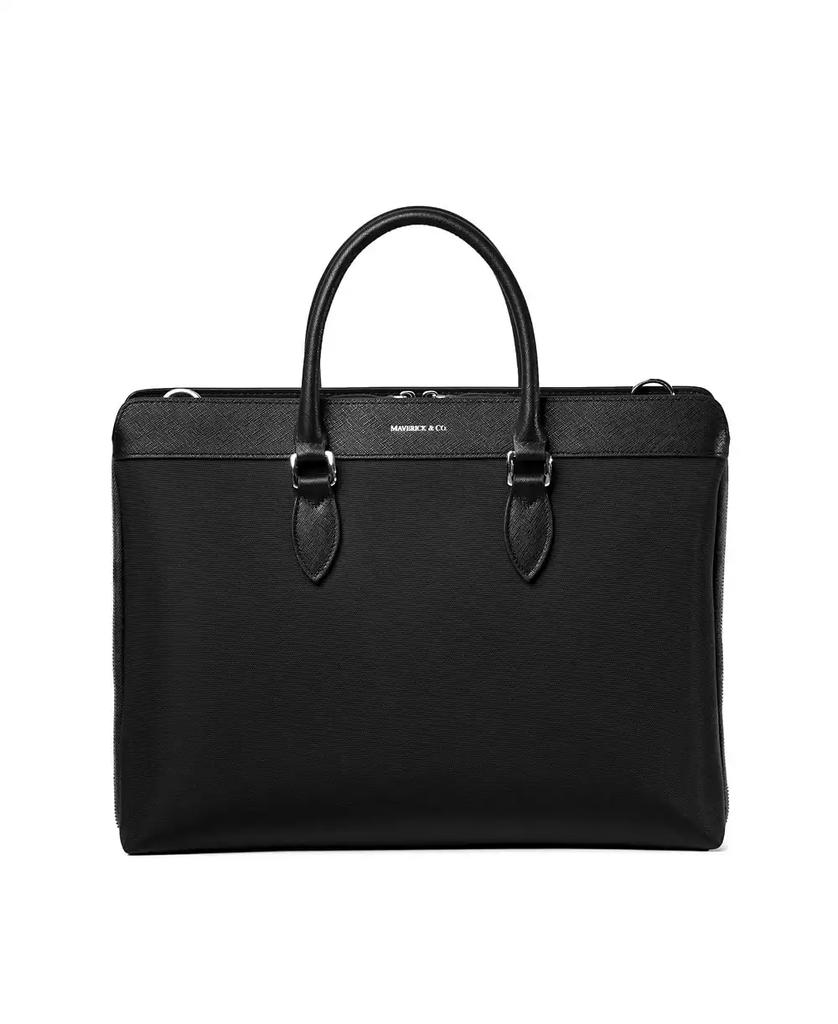 MAVERICK & CO. Men's Alpha Leather Trimmed Briefcase