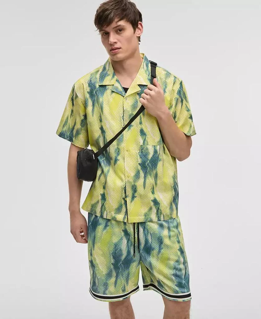 Mode of One Men's Aura Relaxed-Fit Printed Button-Down Camp Shirt, Exclusively at Macy's 1