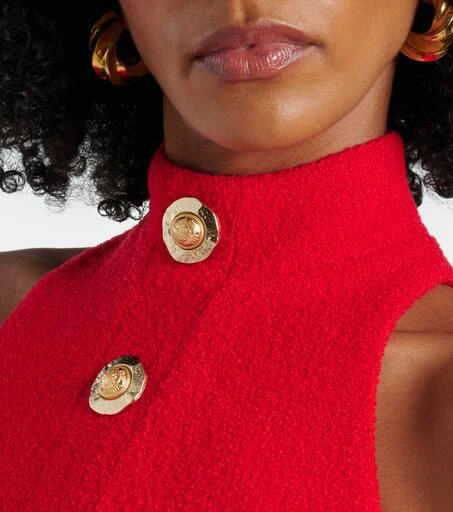 Balmain Halterneck wool-blend crêpe top 5