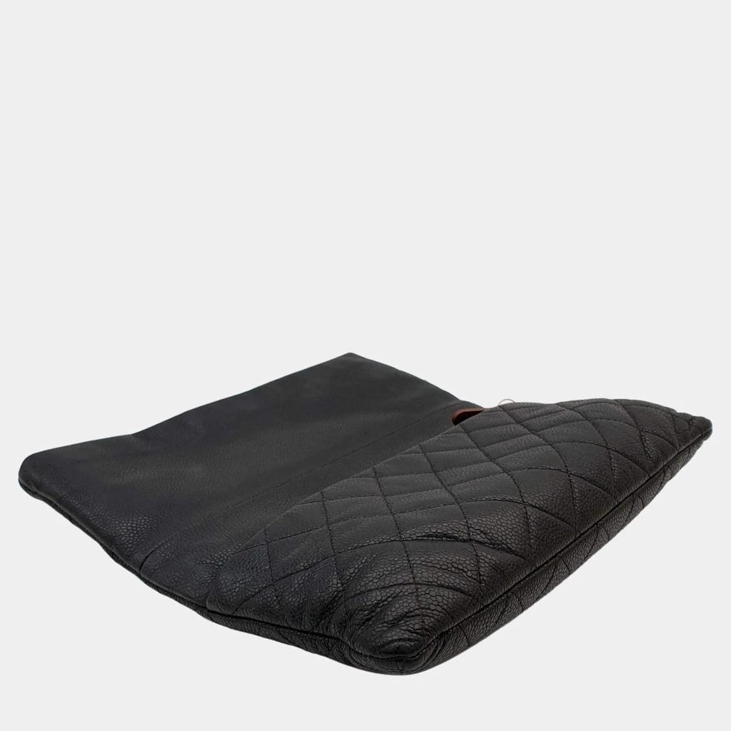 Chanel Chanel Black Leather Beauty CC Foldover Clutch Bag 4