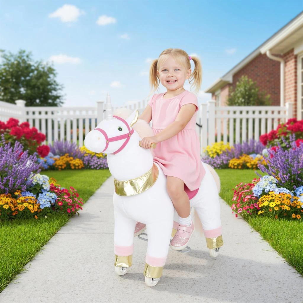BreeBe Plush Unicorn Ride-On Toy for Kids (3–5 Years) 2