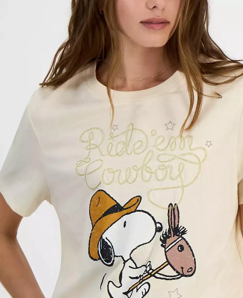Love Tribe Juniors' Snoopy Cowboy Graphic T-Shirt 3