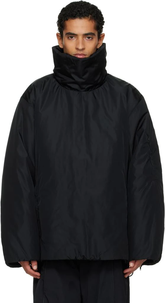 ALAINPAUL Black Oversized Padded Minimalist Anorak