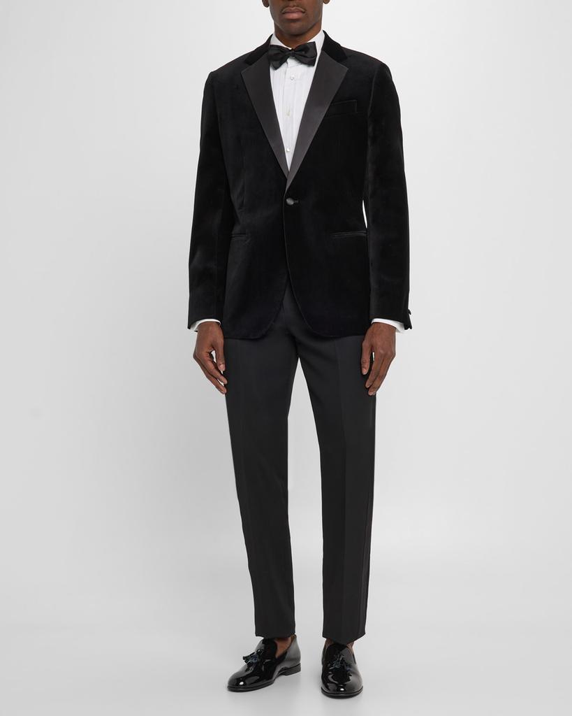 REISS Men's Ace Velvet Satin-Trim Blazer