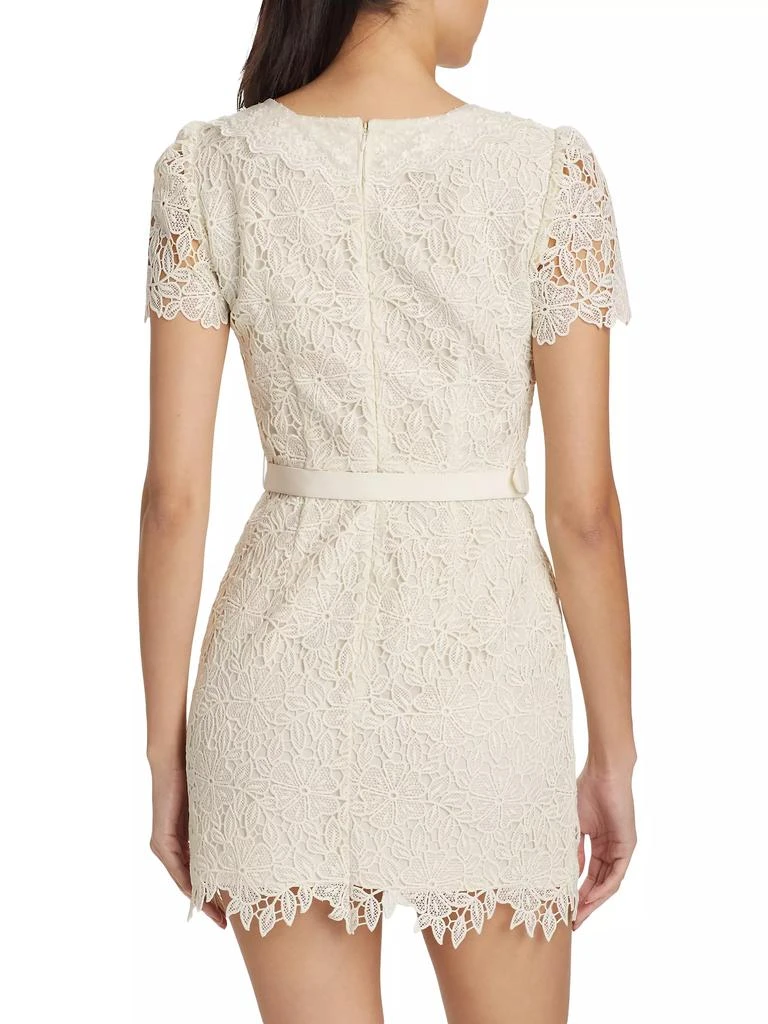 Self-Portrait Guipure Lace Belted Minidress 5