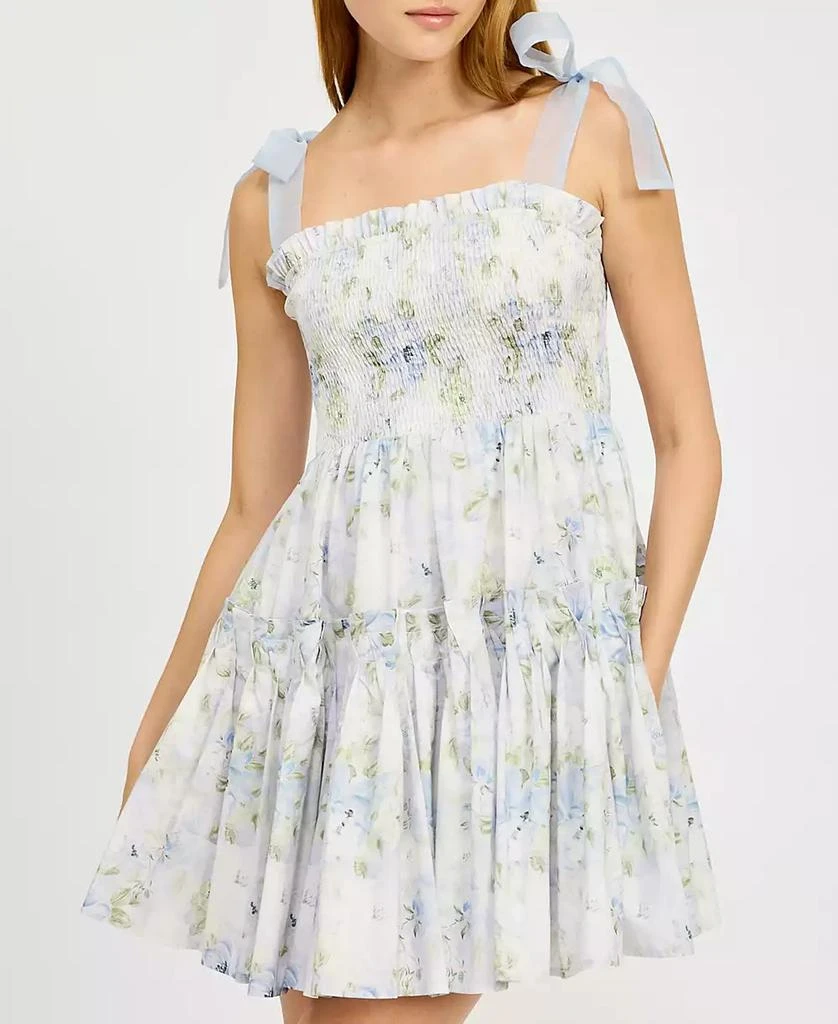 En Saison Women's Scarlet Floral-Print Tiered Mini Dress 9