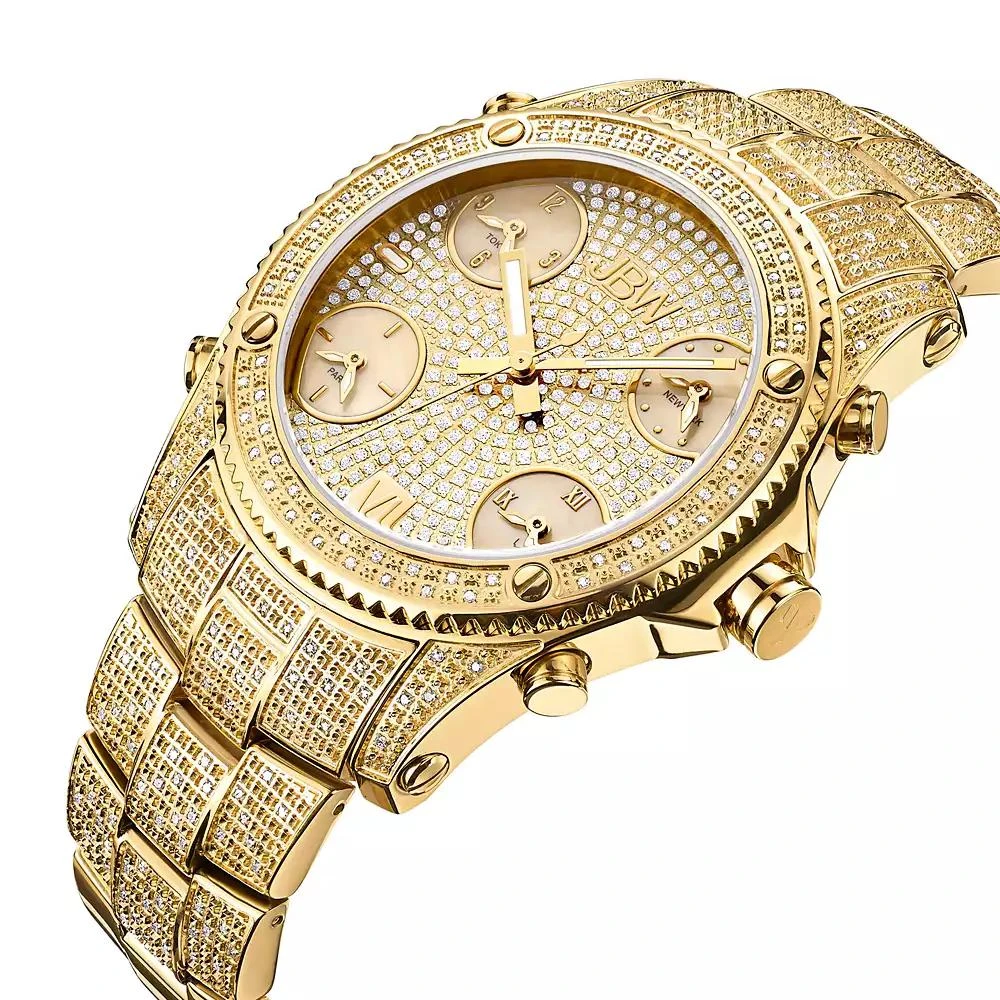 Jbw Men's Jet Setter Diamond (2 ct.t.w.) 18k Gold Plated Stainless Steel Watch 3