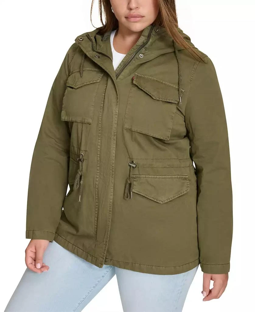 Levi's Plus Size Cotton Hooded Military Zip-Front Jacket 1