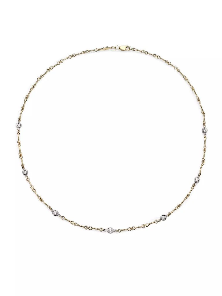 Roberto Coin Diamond By The Inch 18K Two-Tone Gold & Diamond 7-Station Necklace/16" 1