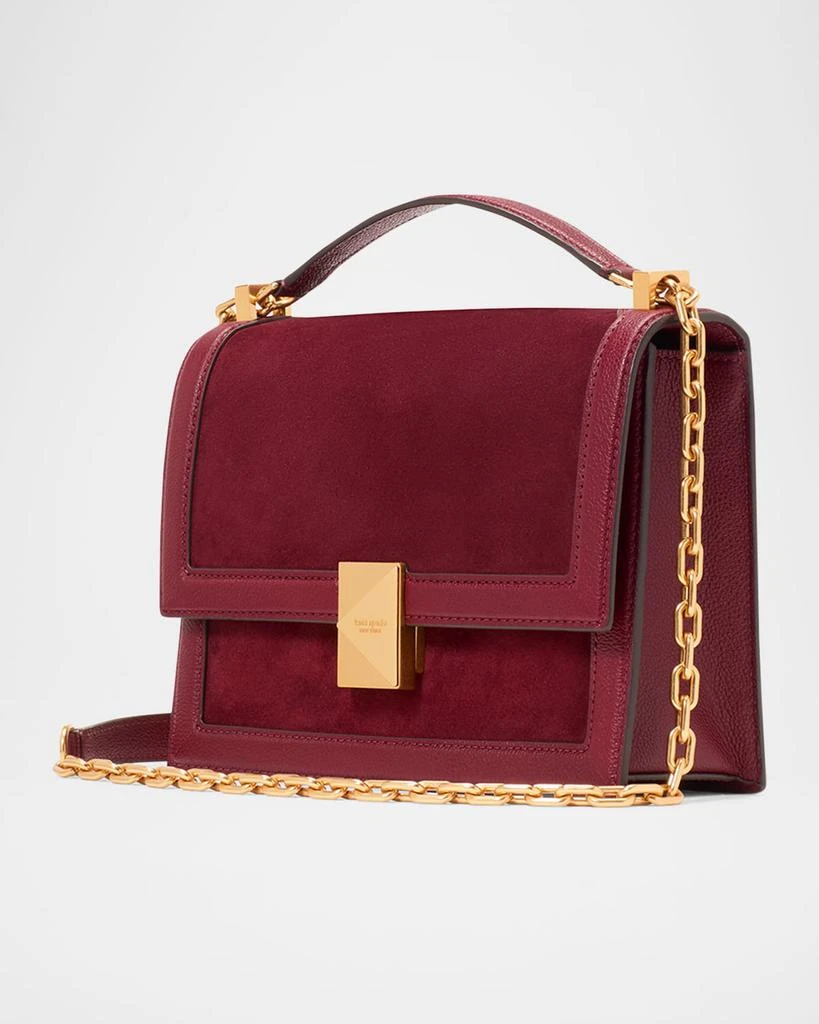 Kate Spade deco pebbled leather & suede shoulder bag 2