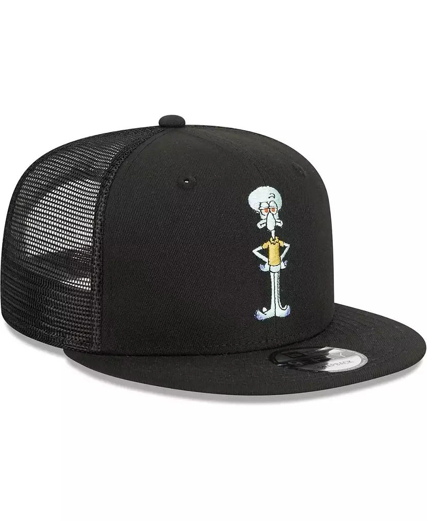New Era Men's Black SpongeBob SquarePants Squidward Mesh Trucker 9FIFTY Snapback Hat 2