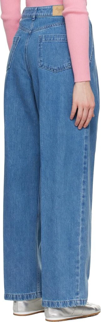 Maison Kitsune Blue Pleated Denim Jeans 3
