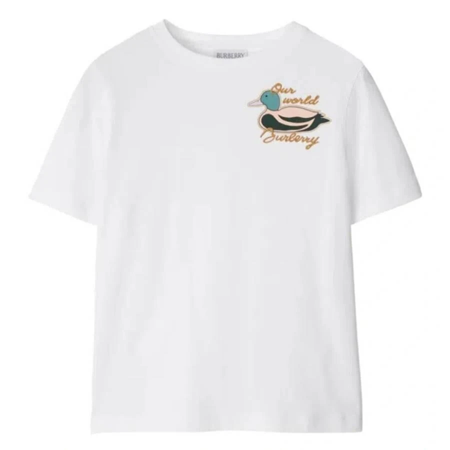 Burberry Kids Cedar Duck Print Cotton T-Shirt