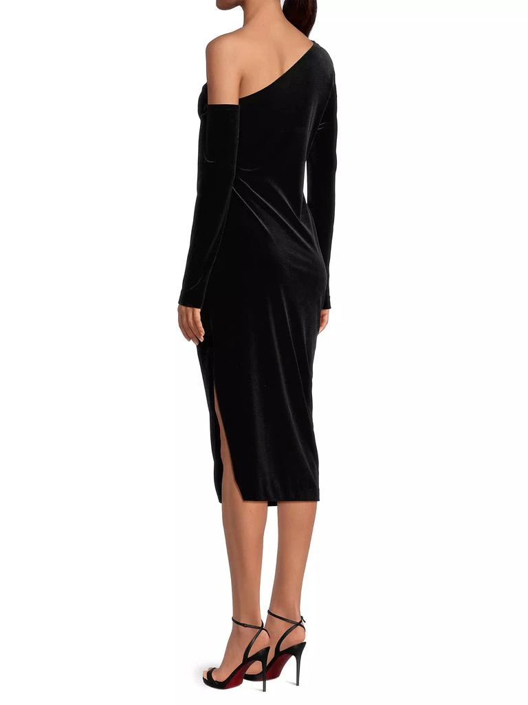 Donna Karan Social Occasion Asymmetric Velvet Cocktail Dress 6