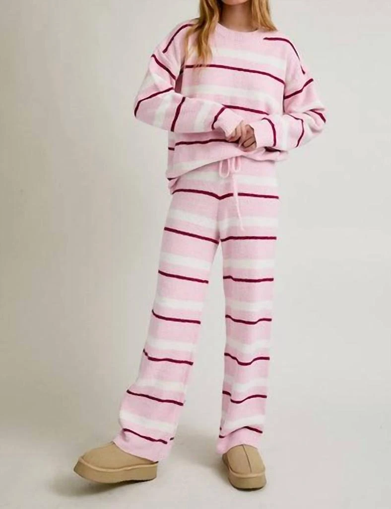 LE LIS Le Lis - Casual Cool Stripe Sweater Two Piece Set