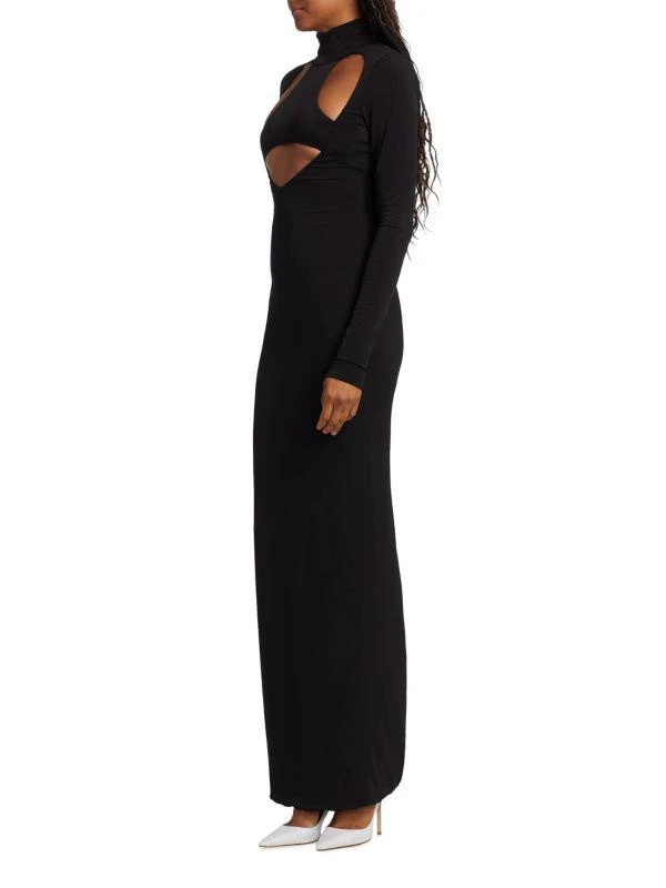 white christmas dresses COPERNI | Cut-Out Turtleneck Knitted Midi Dress