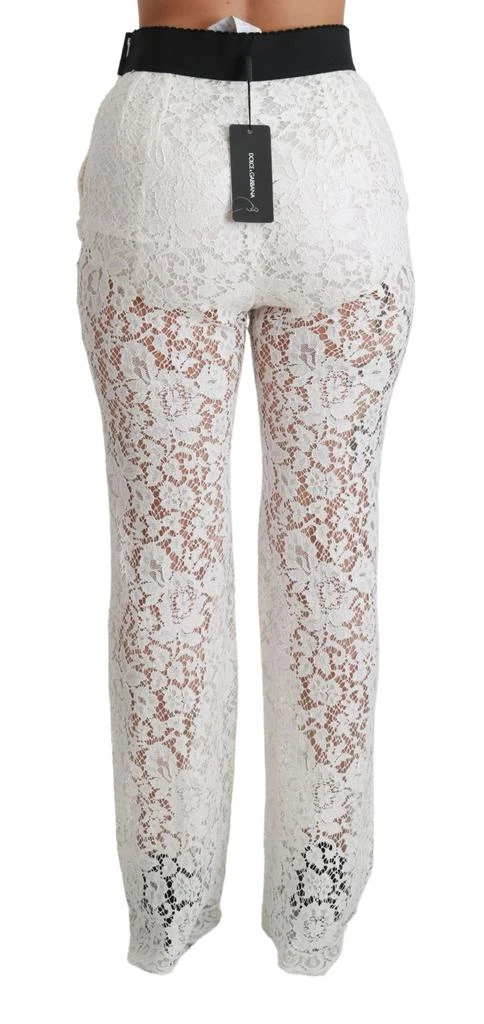 Dolce & Gabbana Elegant White Lace High Waist Pants 5