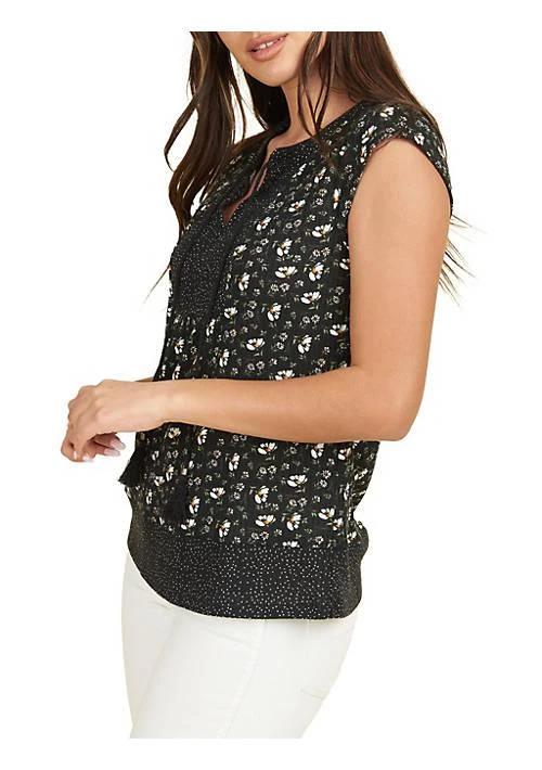DR2 by Daniel Rainn By Daniel Rainn Short Sleeve Top Blouse With Tassels 2