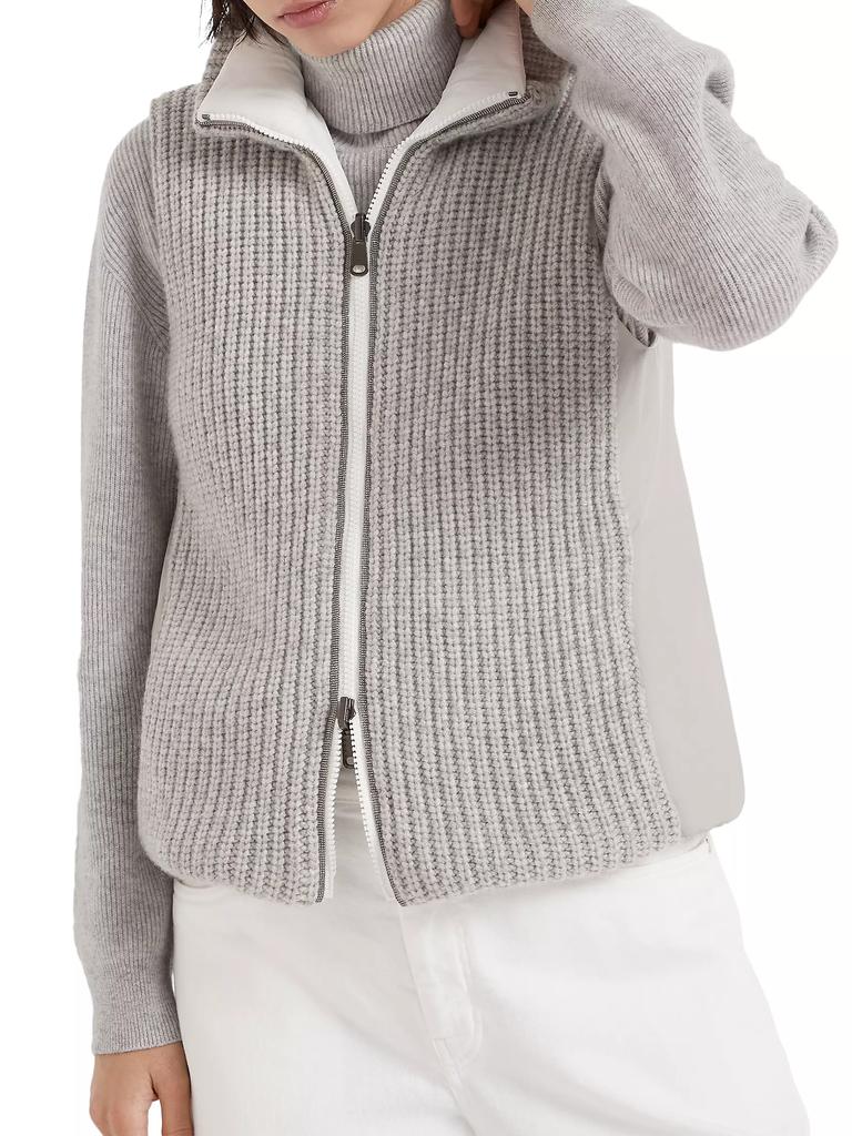 Brunello Cucinelli Cashmere Feather Yarn Reversible Down Vest