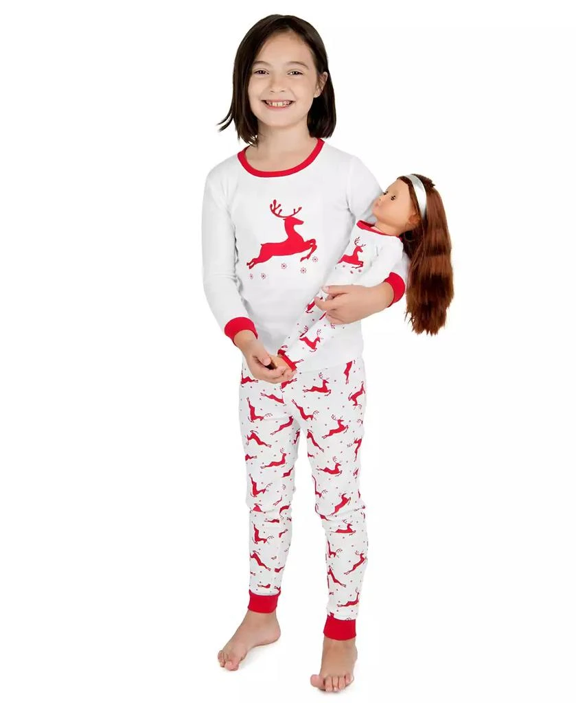 Leveret Matching Girls and Doll Cotton Holiday Pajamas 2