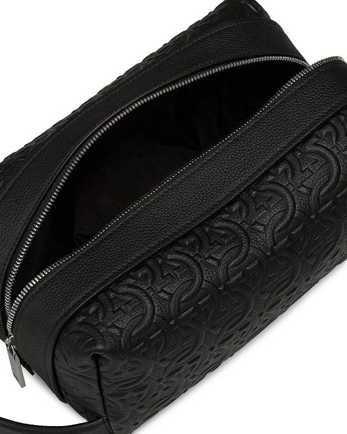 Salvatore Ferragamo Men's Embossed Leather Dopp Kit 4