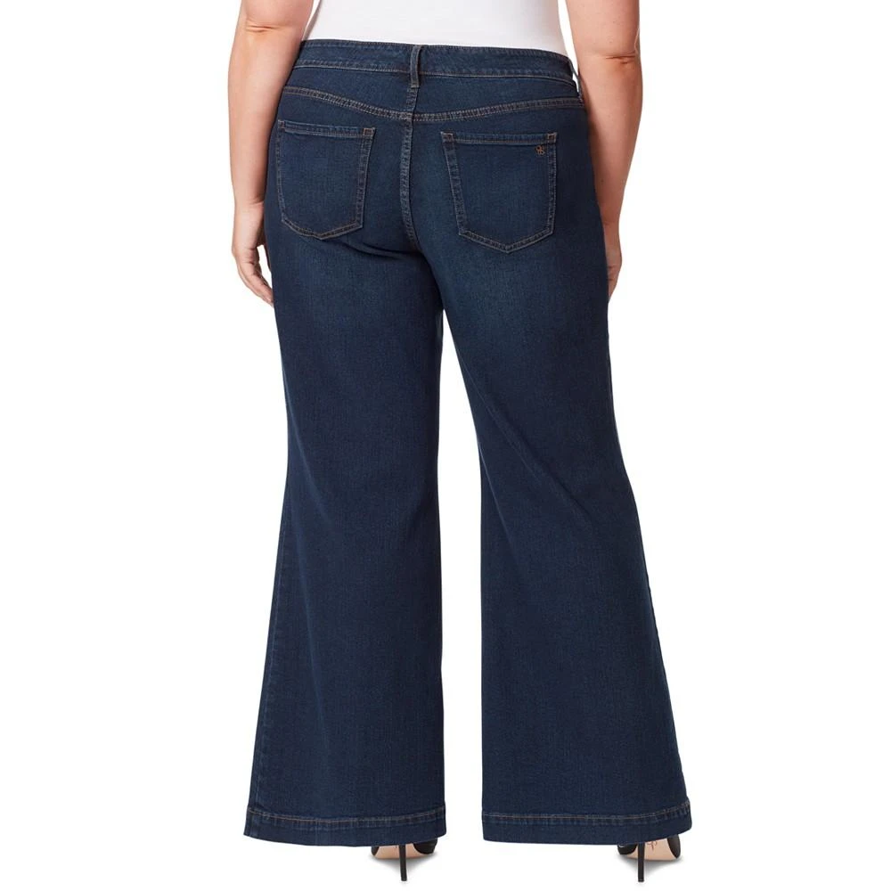 Jessica Simpson Trendy Plus Size True Love Trouser Wide-Leg Jeans 2