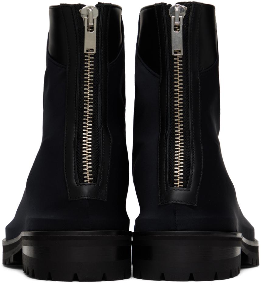 424 Black Pleated Marathon Boots