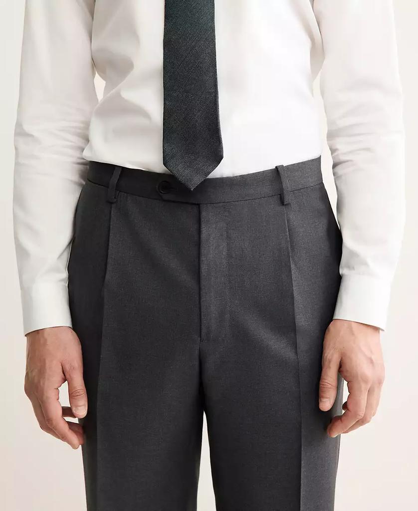 Mango Men's Italian Virgin Wool Flannel Suit Pants