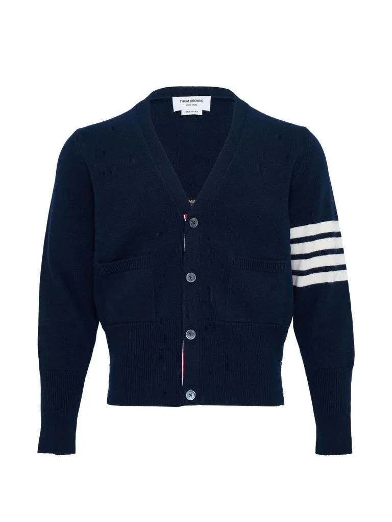 Thom Browne Thom Browne 4 Bar Stripe V-Neck Button-Up Cardigan 1