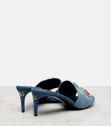 Dolce 
Gabbana Crystal-embellished denim mules 2